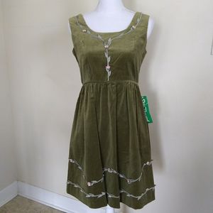 VTG 1960's Peter Thousand Green Velvet Dress